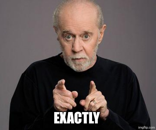 george carlin | EXACTLY | image tagged in george carlin | made w/ Imgflip meme maker