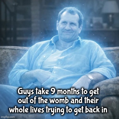 Guys take 9 months to get out of the womb and their whole lives trying to get back in | made w/ Imgflip meme maker