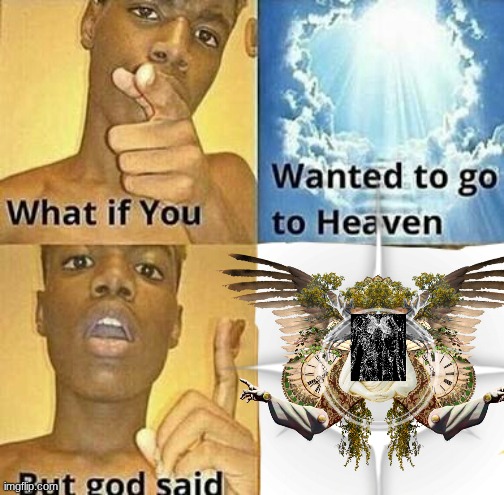 God do be coming down to smite you imself | image tagged in what if you wanted to go to heaven | made w/ Imgflip meme maker