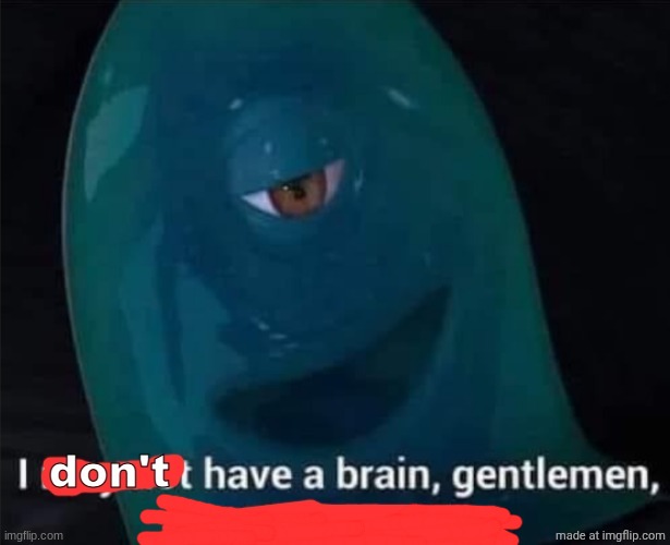 I don't have a brain, gentlemen | image tagged in i don't have a brain gentlemen | made w/ Imgflip meme maker