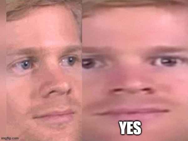 wide white guy stare | YES | image tagged in wide white guy stare | made w/ Imgflip meme maker