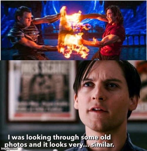 Liu Kang-erica: Mortal War | image tagged in spiderman,mortal kombat | made w/ Imgflip meme maker