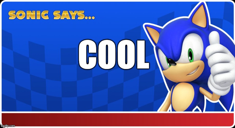 Sonic Says | COOL | image tagged in sonic says | made w/ Imgflip meme maker