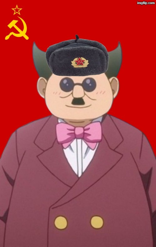 2 things I genuinely dislike combined, that degenerate principal from to love ru and communism | image tagged in communism,soviet union,communists,anime,to love ru,pedophile | made w/ Imgflip meme maker