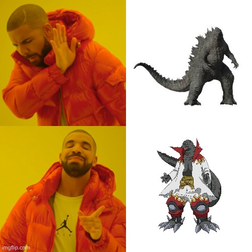 godzillo | image tagged in memes,drake hotline bling,godzilla | made w/ Imgflip meme maker