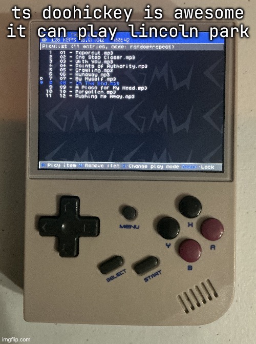 ts doohickey is awesome it can play lincoln park | made w/ Imgflip meme maker