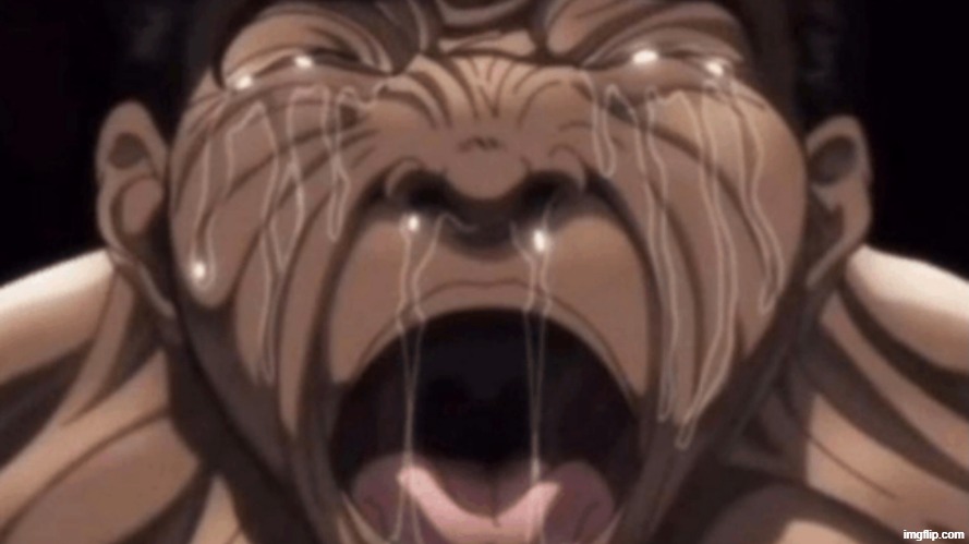 Baki crying | image tagged in baki crying | made w/ Imgflip meme maker