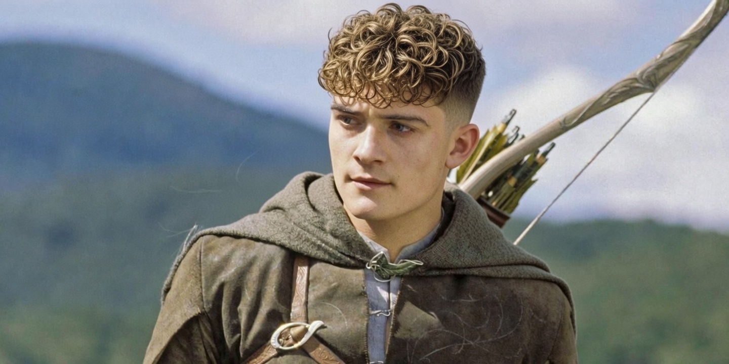 Legolas with curly hair and fade Blank Meme Template
