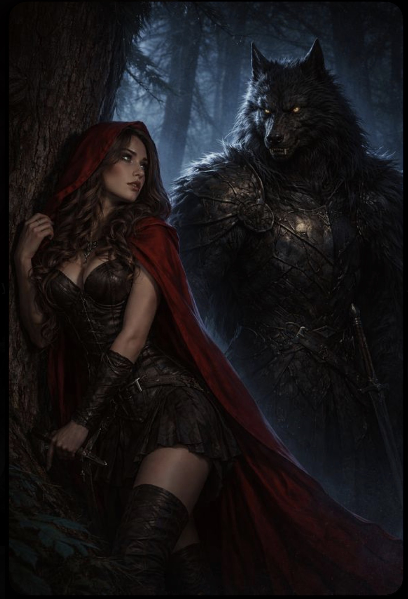 LITTLE RED RIDING HOOD & WOLF EV Blank Meme Template