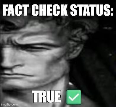 Fact check status : True | image tagged in fact check status true | made w/ Imgflip meme maker