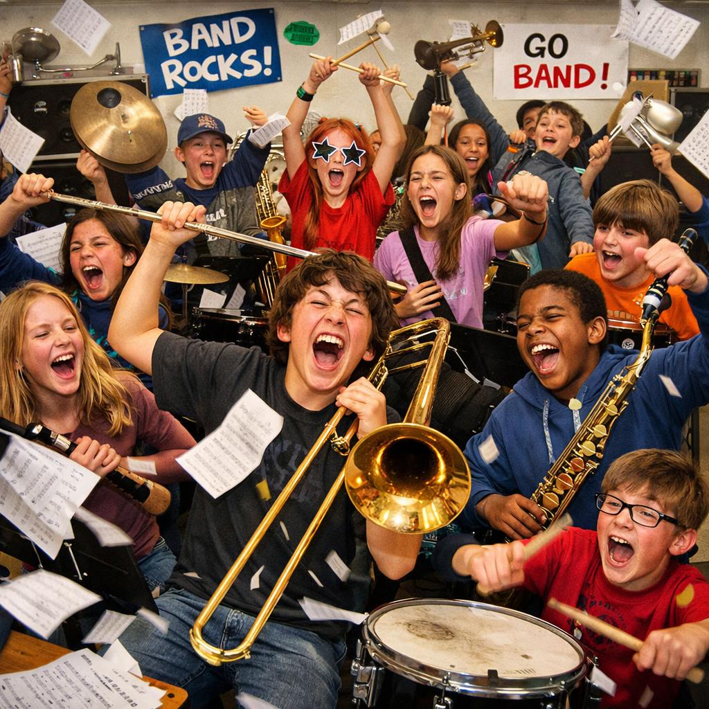 7th grade Band going crazy Blank Meme Template