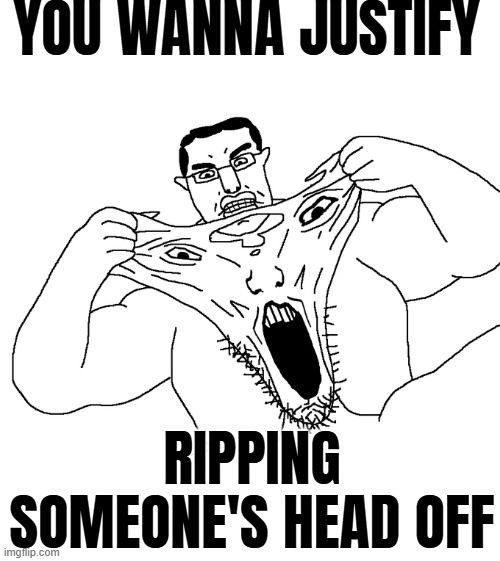 Break Stuff | YOU WANNA JUSTIFY; RIPPING SOMEONE'S HEAD OFF | image tagged in rmk | made w/ Imgflip meme maker