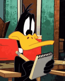 daffy duck writing Blank Meme Template