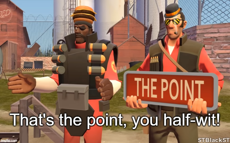 that's the point you half-wit Blank Meme Template