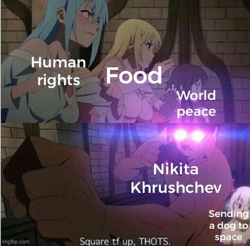 Anime: konosuba | image tagged in ussr,communists,communism,anime,soviet union,communist | made w/ Imgflip meme maker