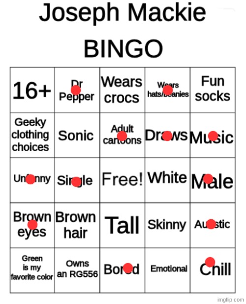 image tagged in joseph_mackie bingo remake | made w/ Imgflip meme maker