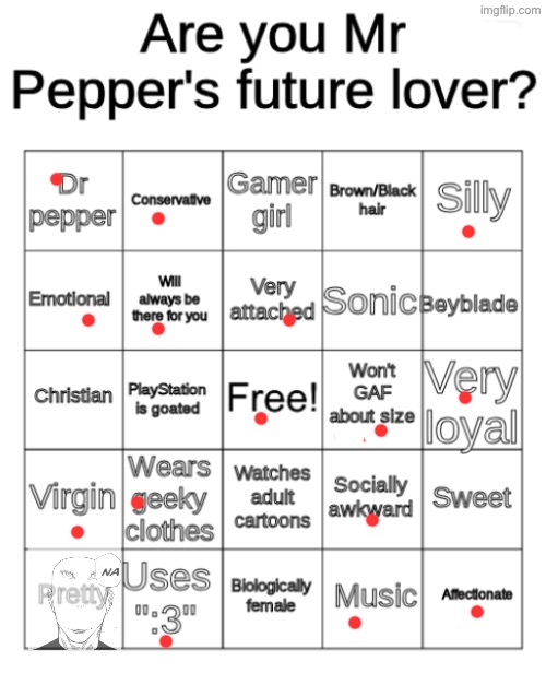 Na | image tagged in mr pepper's future lover bingo | made w/ Imgflip meme maker