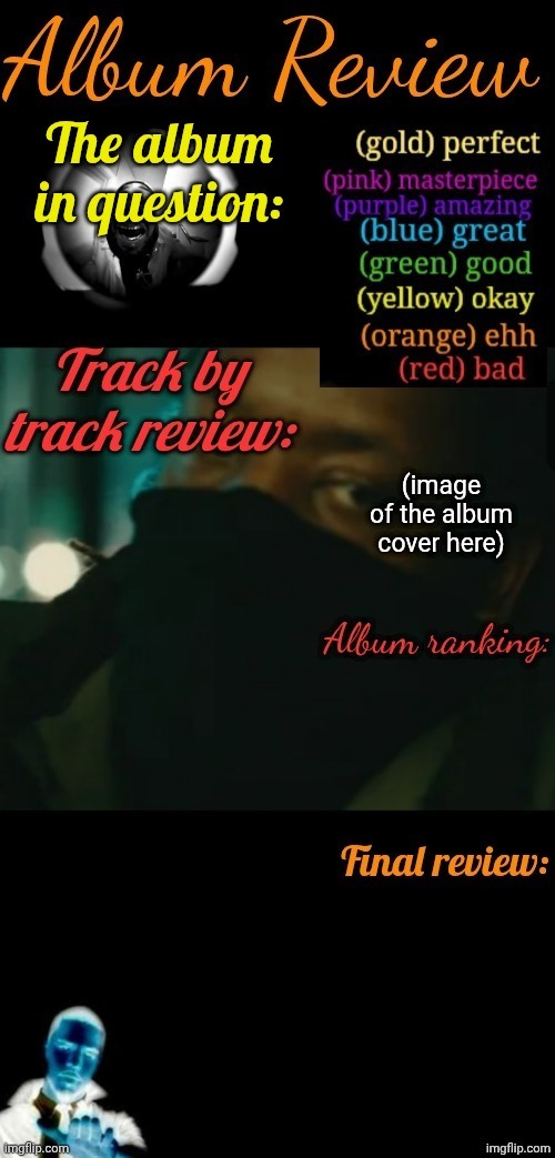 Album Review | image tagged in album review | made w/ Imgflip meme maker