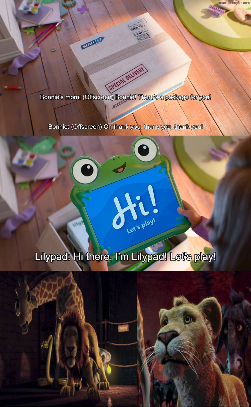 Samson, Ryan, and his friends reacts to Bonnie gets Lilypad? | image tagged in who reacts to bonnie gets lilypad,deviantart,crossover,toy story,disney,pixar | made w/ Imgflip meme maker