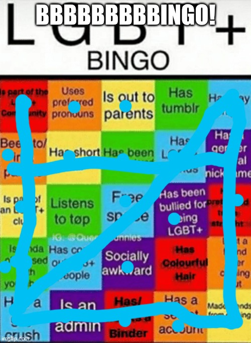 BBBBBBINGO | BBBBBBBBBINGO! | image tagged in lgbtq bingo | made w/ Imgflip meme maker