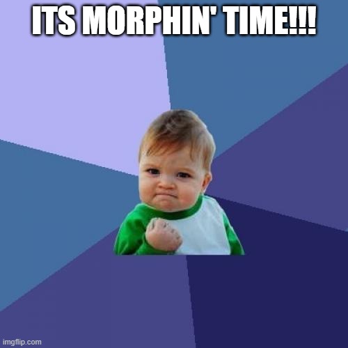 Its Morphin' time | ITS MORPHIN' TIME!!! | image tagged in memes,success kid | made w/ Imgflip meme maker