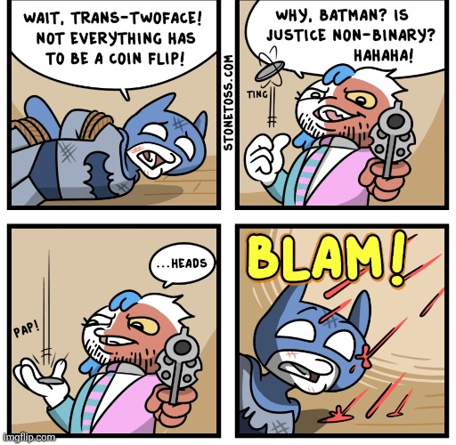 image tagged in lgbtq,transgender,trans,suicide,batman,two face | made w/ Imgflip meme maker