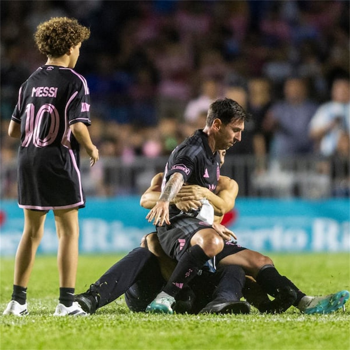 Messi tackled Blank Meme Template