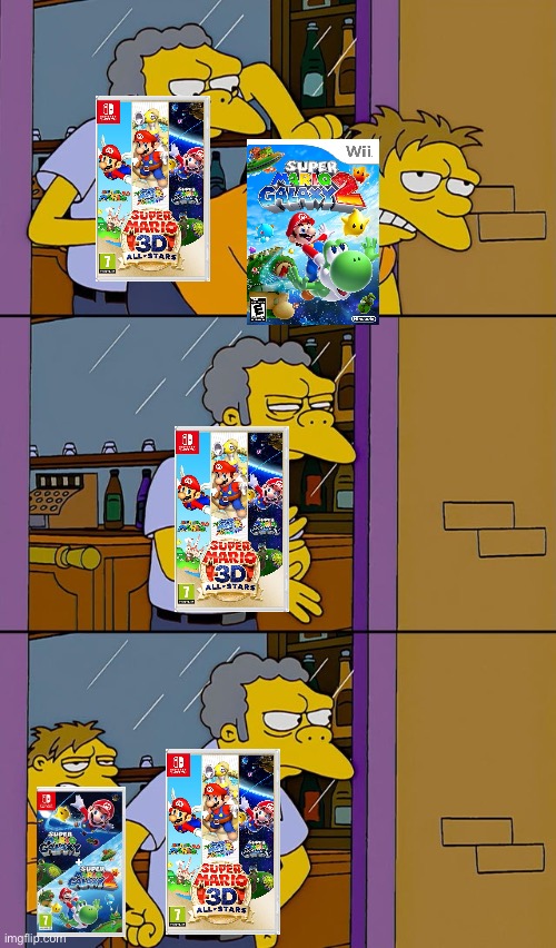 Moe throws Barney | image tagged in moe throws barney,super mario | made w/ Imgflip meme maker