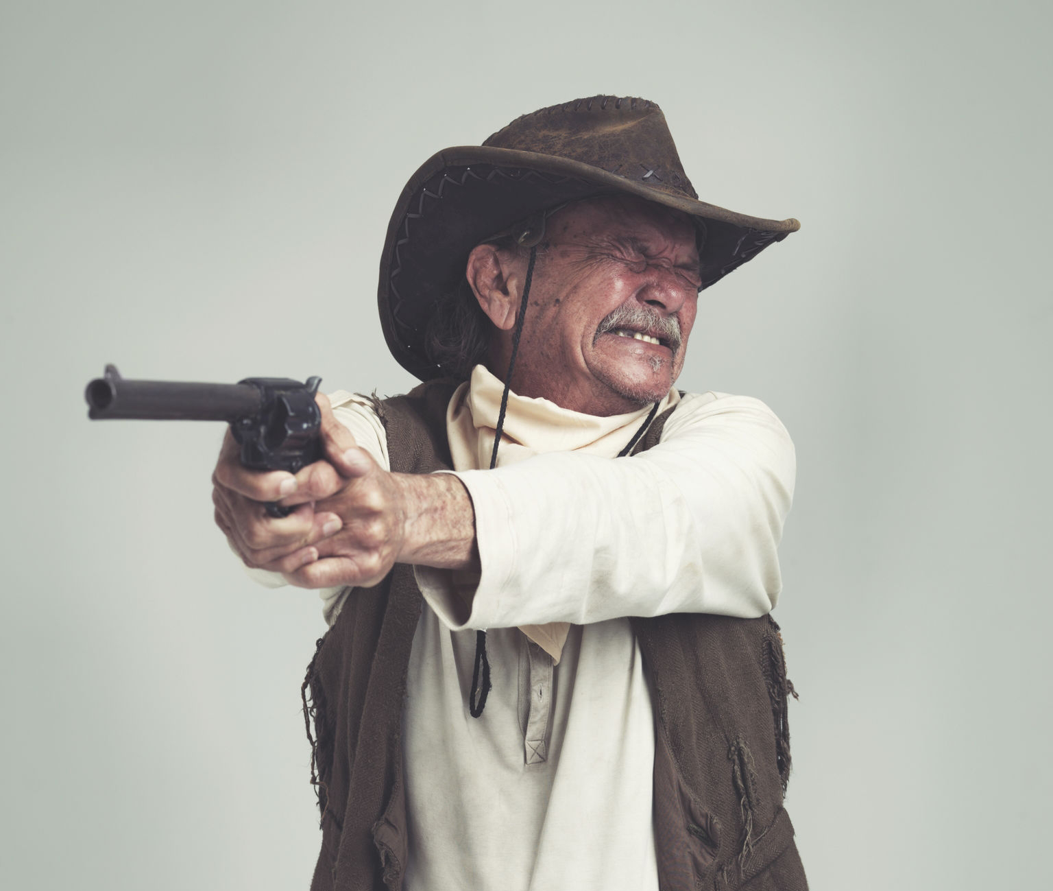 Cowboy hesitating to shoot Blank Meme Template