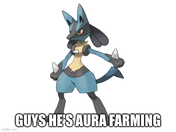 Lucario Aura Farmed Before It Was Cool | GUYS HE'S AURA FARMING | image tagged in pokemon | made w/ Imgflip meme maker