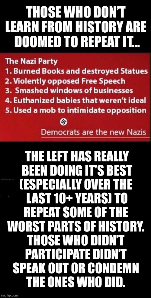 They’ve done all of these things and many more… | image tagged in political meme,democrats,doomed to repeat,the left,the new nazis,history | made w/ Imgflip meme maker