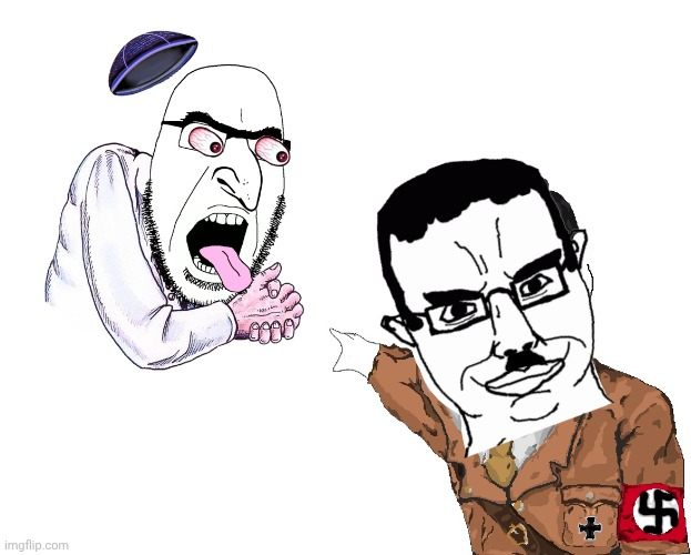 Chudjak pointing at jew Blank Meme Template