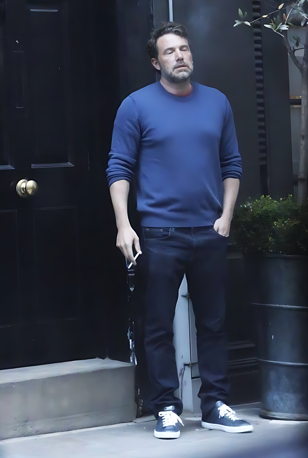 Ben Affleck Smoking - Sharpened with AI Blank Meme Template