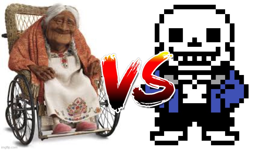 who would win | image tagged in mama coco,transparent sans | made w/ Imgflip meme maker