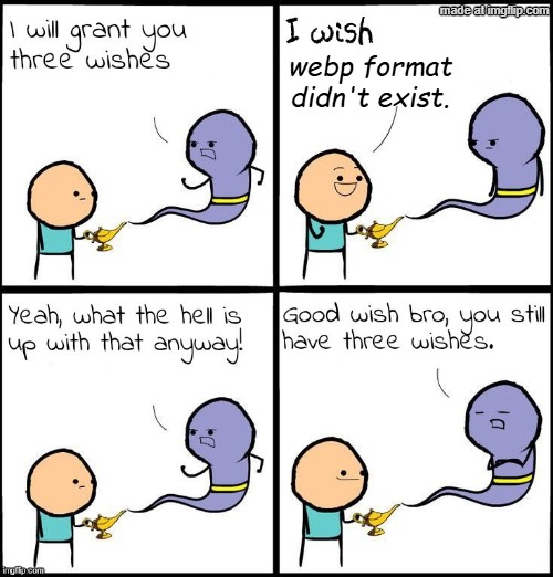long live GIFs | webp format
didn't exist. | image tagged in good wish bro,webp,gif,not really a gif | made w/ Imgflip meme maker