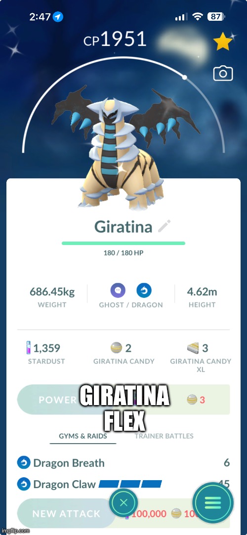 Shiny Giratina Flex | GIRATINA FLEX | made w/ Imgflip meme maker