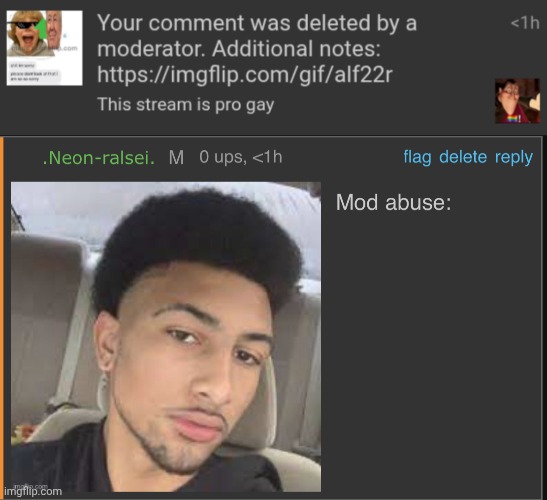 The note is a gif of hyper piss, you know who you are, you can't undo mod notes and I already told Andrew about it | image tagged in mod abuse | made w/ Imgflip meme maker