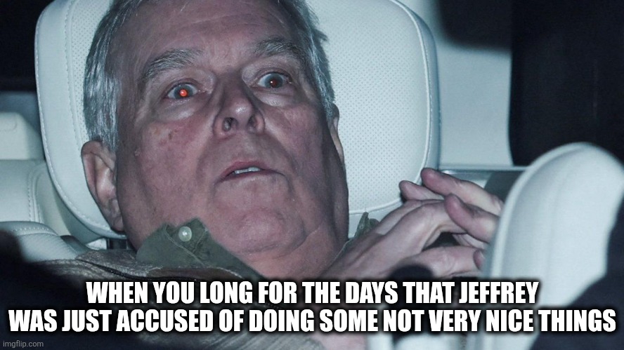Perp | WHEN YOU LONG FOR THE DAYS THAT JEFFREY WAS JUST ACCUSED OF DOING SOME NOT VERY NICE THINGS | image tagged in jeffrey epstein | made w/ Imgflip meme maker