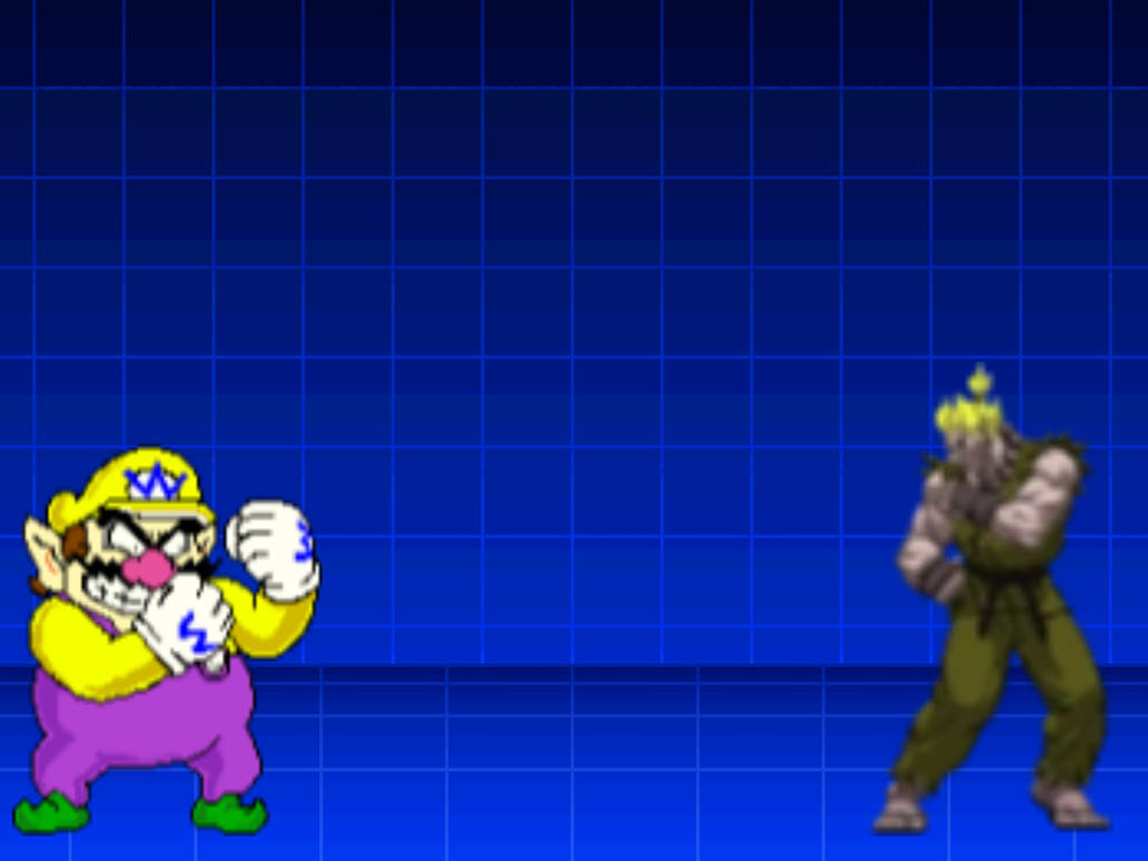 Wario Dies By Rare Akuma during Match in Mugen Blank Meme Template