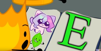 E | E | image tagged in bfdi is back book,memes,bfdi,cat,leaf,green | made w/ Imgflip meme maker