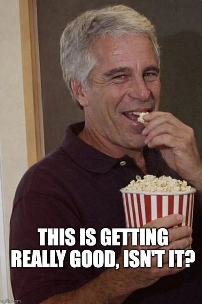 Epstein eating popcorn Blank Meme Template