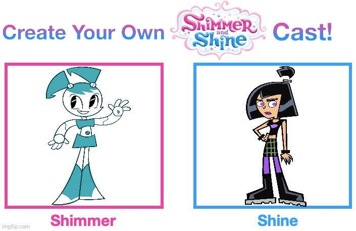 Jenny and Sam | image tagged in create your own shimmer and shine cast,danny phantom,my life as a teenage robot,shimmer and shine,cast meme,venezuela | made w/ Imgflip meme maker