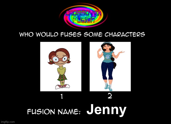 Penny Would Fuses With Jasmine | Jenny | image tagged in crossover fusion - blank meme,aladdin,chalkzone,disney princess,penny sanchez,princess jasmine | made w/ Imgflip meme maker
