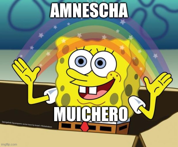 muichero... | AMNESCHA; MUICHERO | image tagged in spongebob fantasy,demon slayer | made w/ Imgflip meme maker