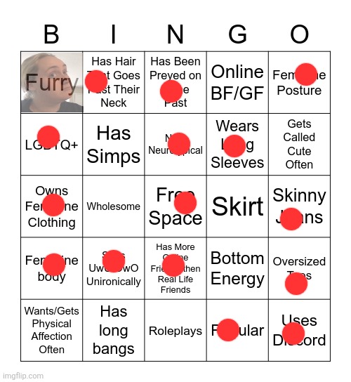 Femboy Bingo | image tagged in femboy bingo | made w/ Imgflip meme maker