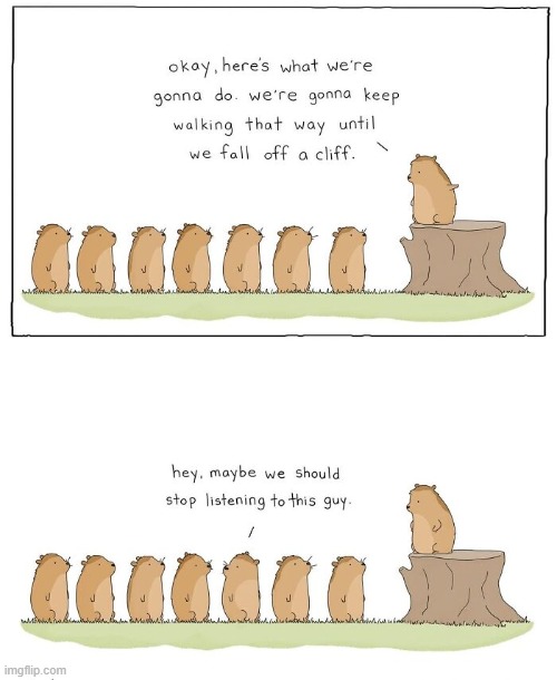 Lemmings | image tagged in comics | made w/ Imgflip meme maker