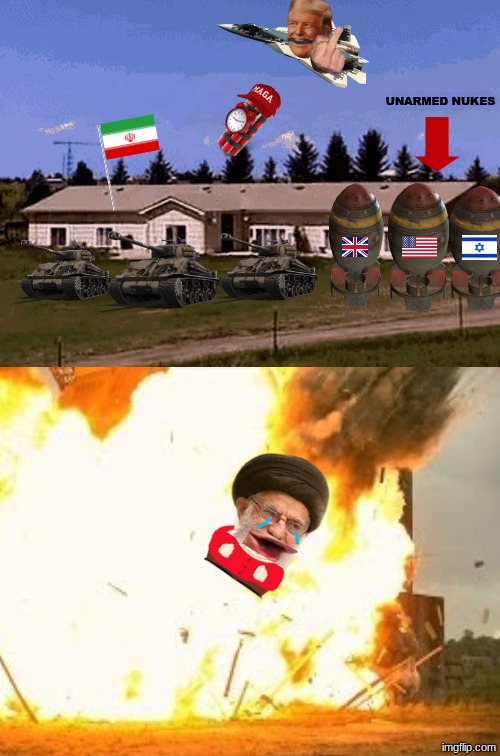 iran war meme | UNARMED NUKES | image tagged in memes,iran,usa,maga,trump,woke | made w/ Imgflip meme maker