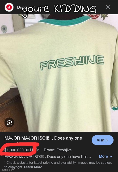 only one i could find too | youre KIDDING | made w/ Imgflip meme maker