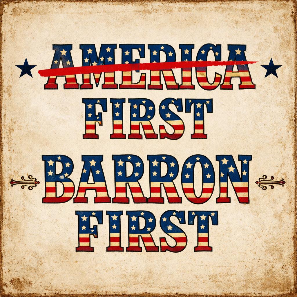 Meme with 2 lines. First line is maga slogan America First with Blank Meme Template