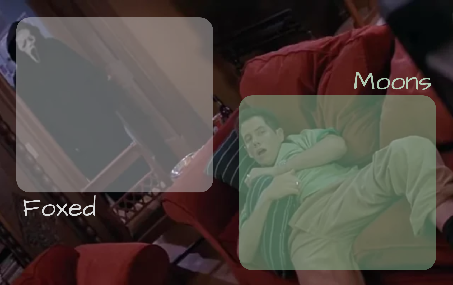 moons n foxed - ghost face n randy temp Blank Meme Template